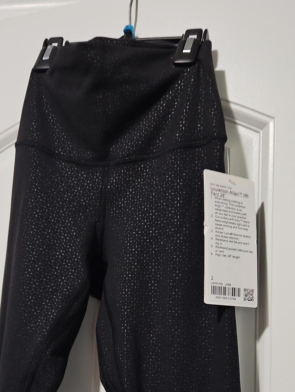 lululemon athletica Black High-Rise Leggings with Subtle Dot Texture